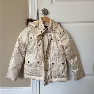 gapkids cream white puffer coat jacket girls size xl 12